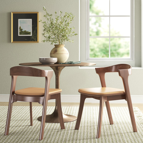 Carper Wood And Leather Dining Chair & Reviews | Joss & Main
